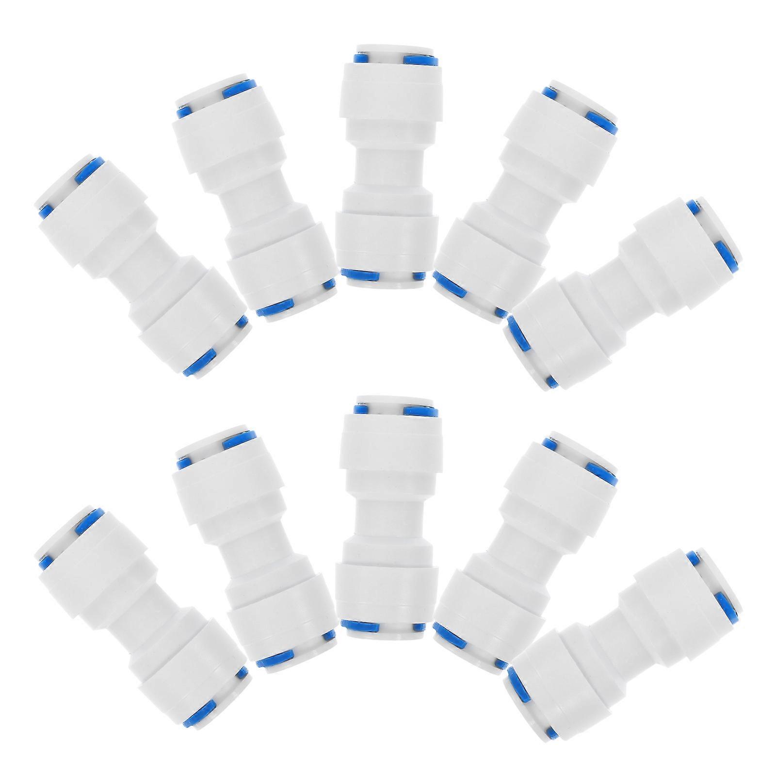 Plastic Quick Connect Hose Fittings for Water System White Durable Material Compact Design 3/8 Tube to 3/8 Tube