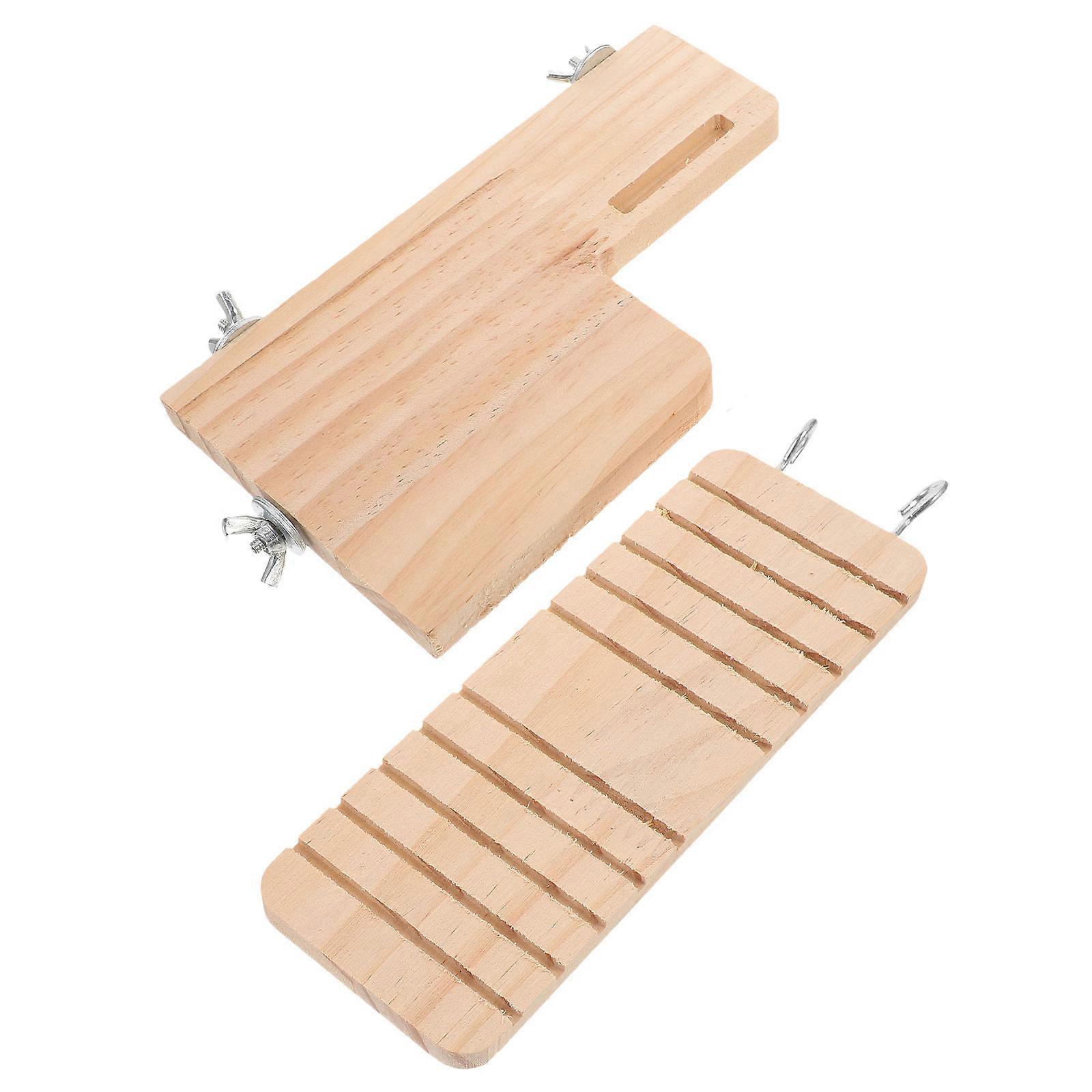 Khaki Synthetic Pet Ladder for Hamster Cage Hanging Plaything Encouraging Exercise 1 Set