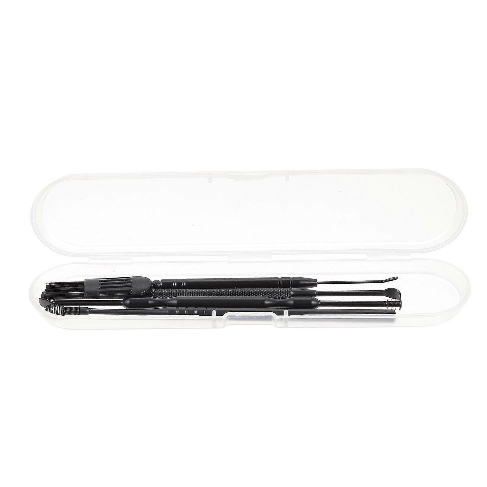 Stainless Steel Ear Wax Removal Kit with NonSlip Handle for Home Use Black Multipurpose Cleaning Tools 1 Set