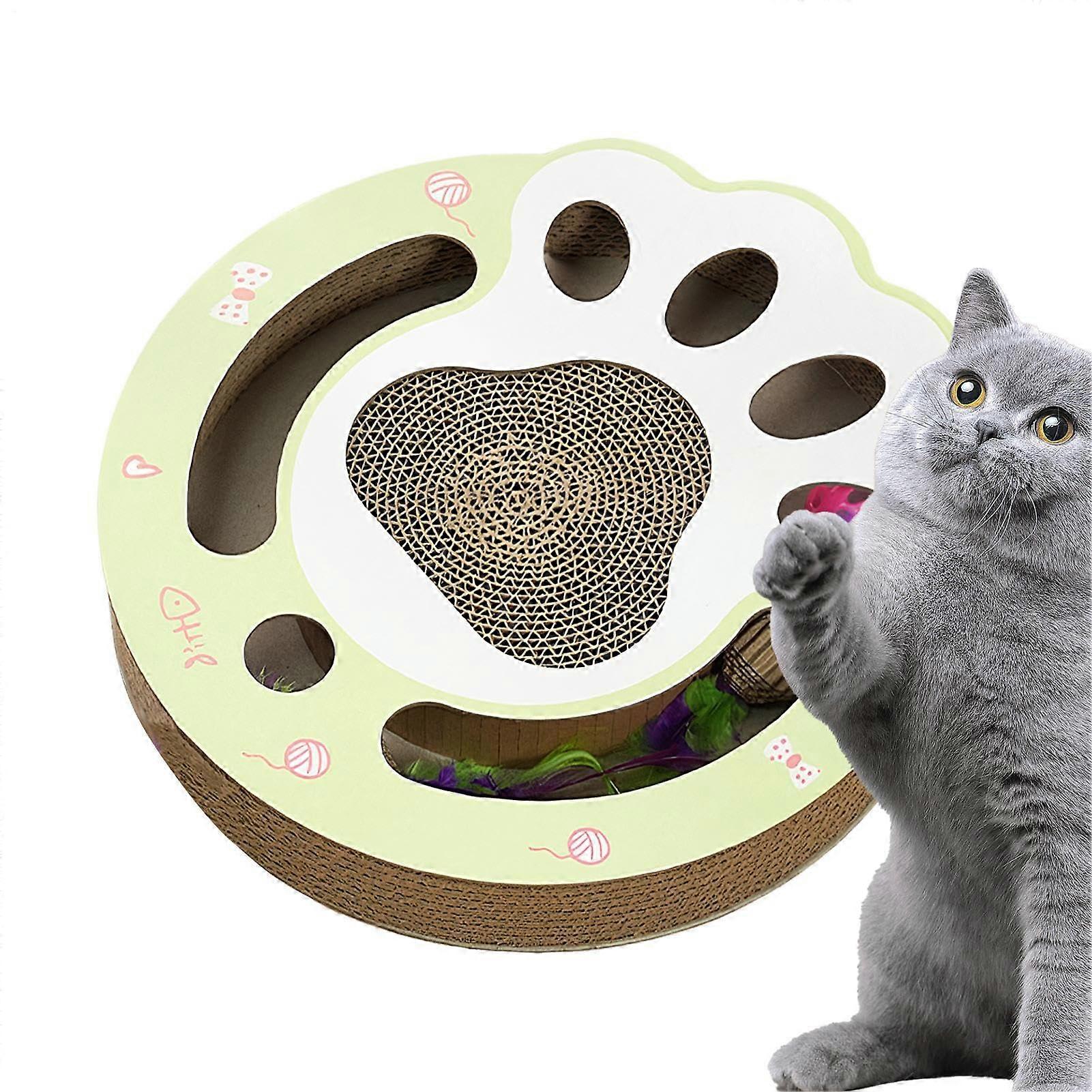 Cat Scratching Pad, Interactive Scratching Mat, Multi-Functional Feather Ball Toy for Indoor Kittens, Durable Home Sofa Play Accessory