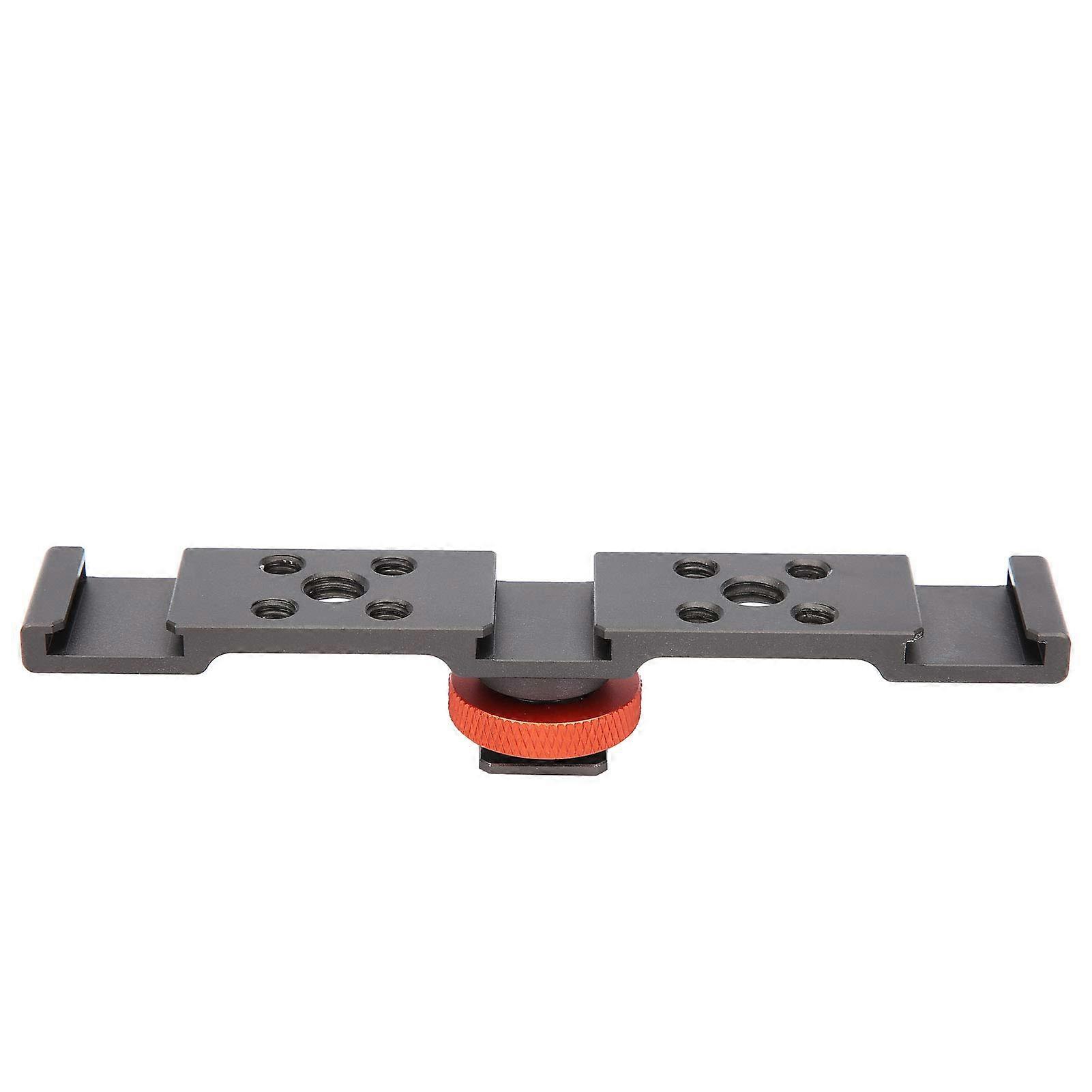 Flash Shoe Mount Adapter, Triple Flash Shoe Mount Plate Holder, Extension Flash Holder for Camera and Phone, Gray