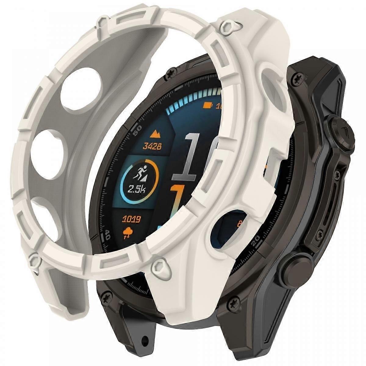 Garmin Fenix 8 51 mm-es TPU óratokhoz karcálló üreges órakeret fedél - Starlight