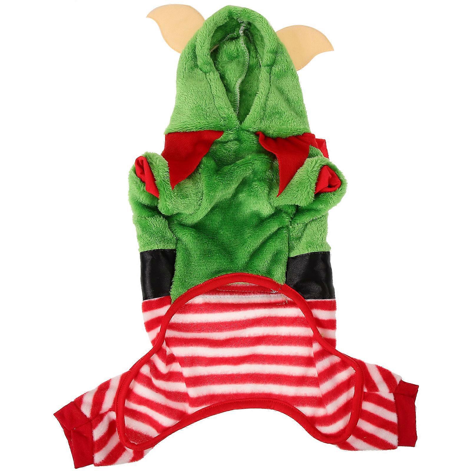 Christmas Dog Elf Costume – Soft & Comfortable Xmas Pet Outfit, Warm Decorative Clothes for Puppies and Dogs, Easy Wear Winter Holiday Dress Up