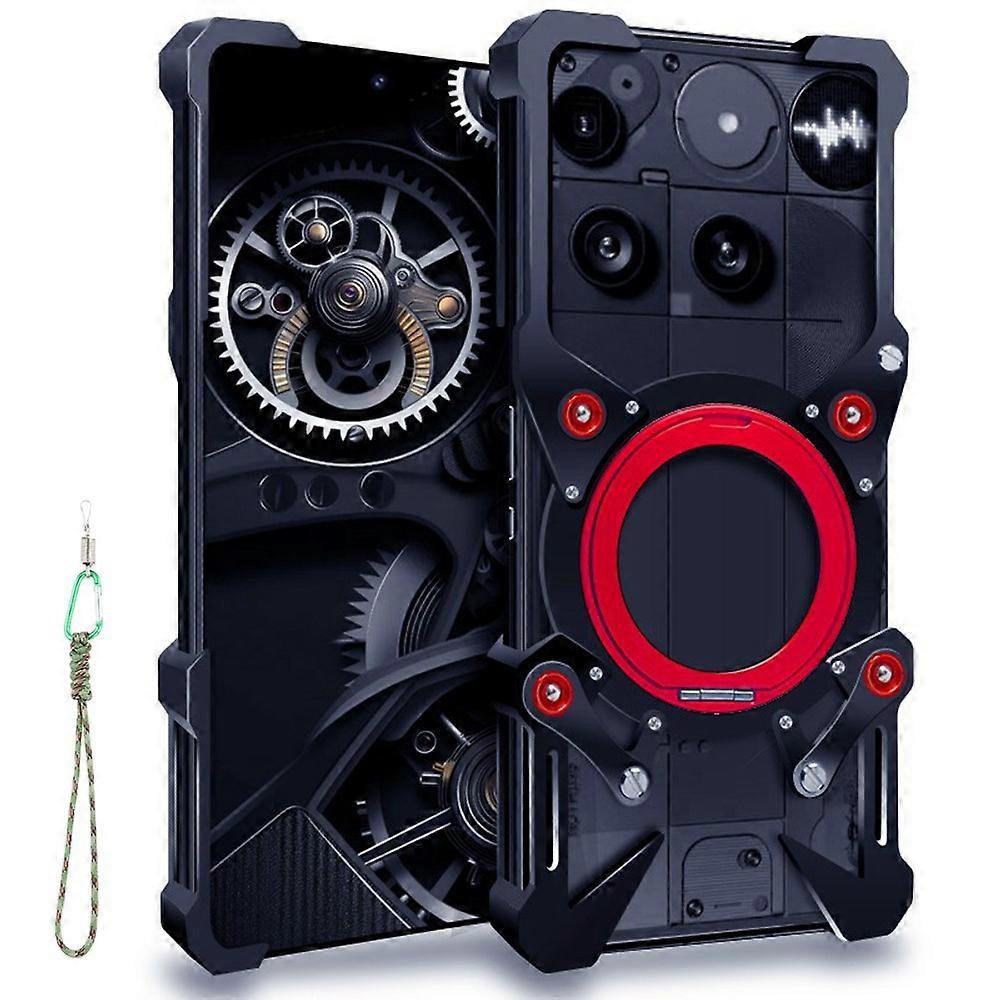 Compatible For Nothing Phone (3) 5G Bumper Case Kickstand Aluminum Alloy Magnetic Phone Cover with Wrist Strap