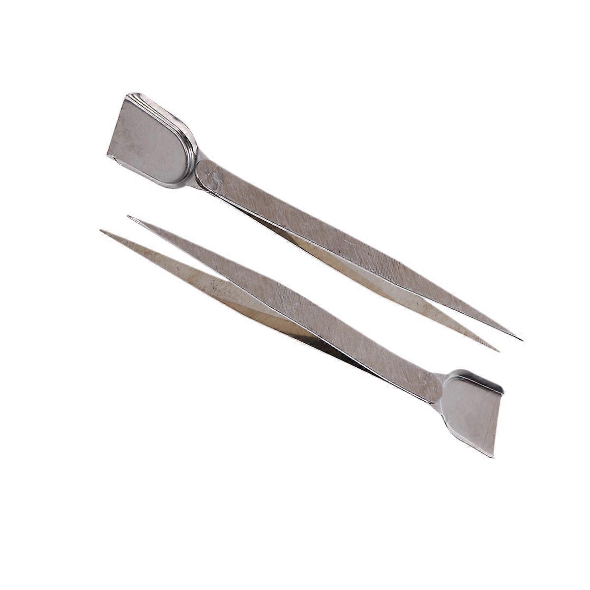 2pcs Durable Tweezers with Scoop Essential Jewelry Making Tool for Diamond Beads, Stones, Crafting and Precision Work