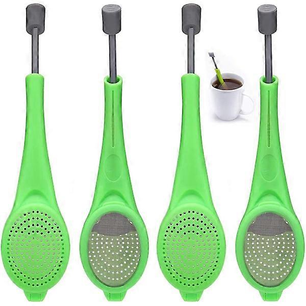 4 pcs - Tea Strainer, Silicone Tea Strainer, Tea Filter with Handle, Reusable