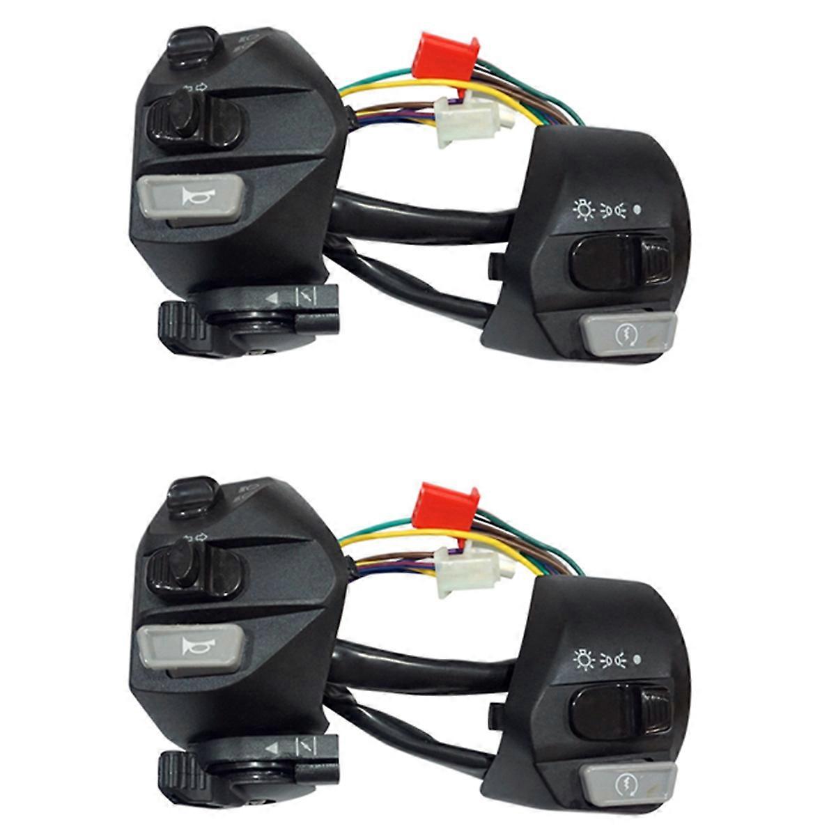 2pcs 22mm Motorcycle Switches ON/OFF Button Handlebar Ontrol Horn Turn Signal Start Switch for LC135