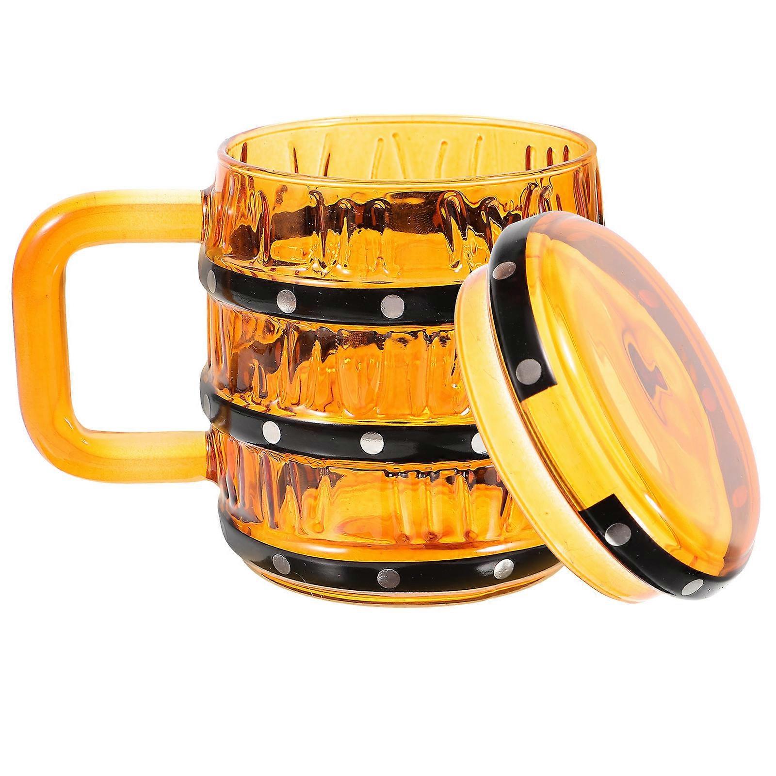Sturdy Retro Style Glass Mug Serving Beverages 470Ml Handle Design Reusable 1Pcs