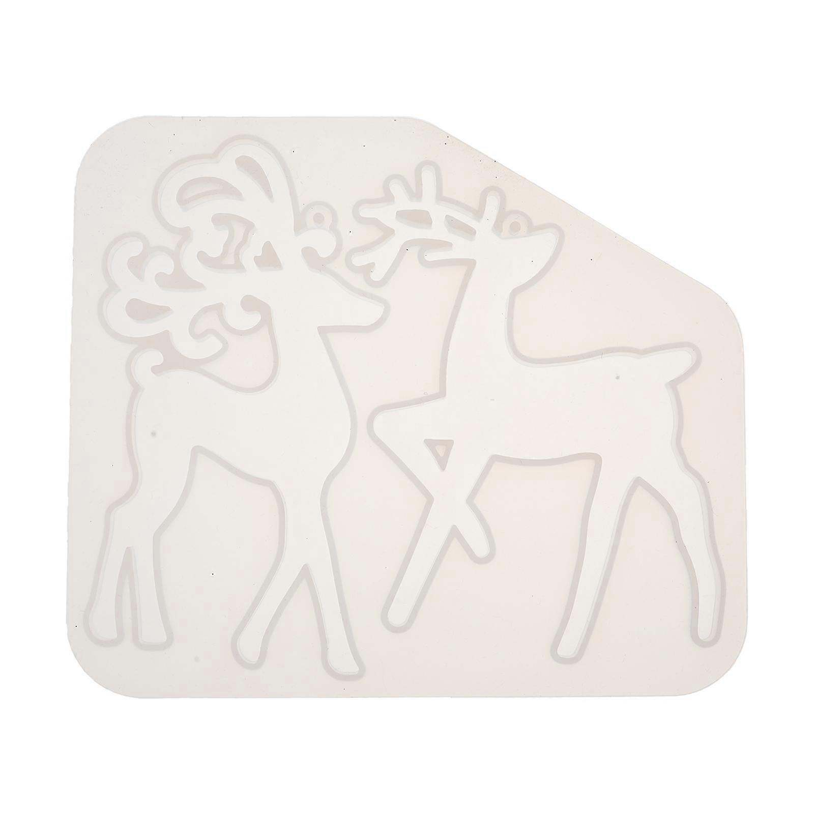 Christmas Series Keychain Mold Elk Shape Silicone for Ornament Making 1Set