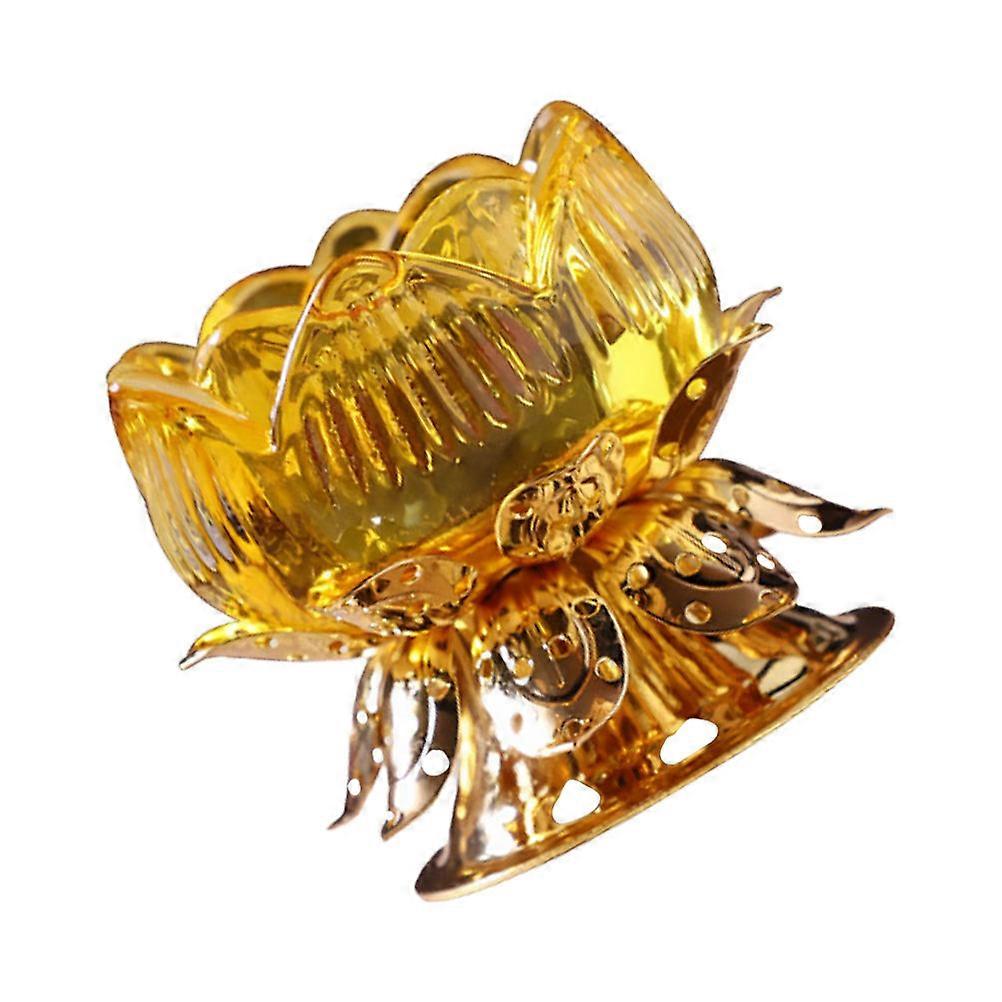Golden Alloy Candle Stand with Lotus Design for Home Decor and Gifts Fits Bedroom Living Room 1Pc