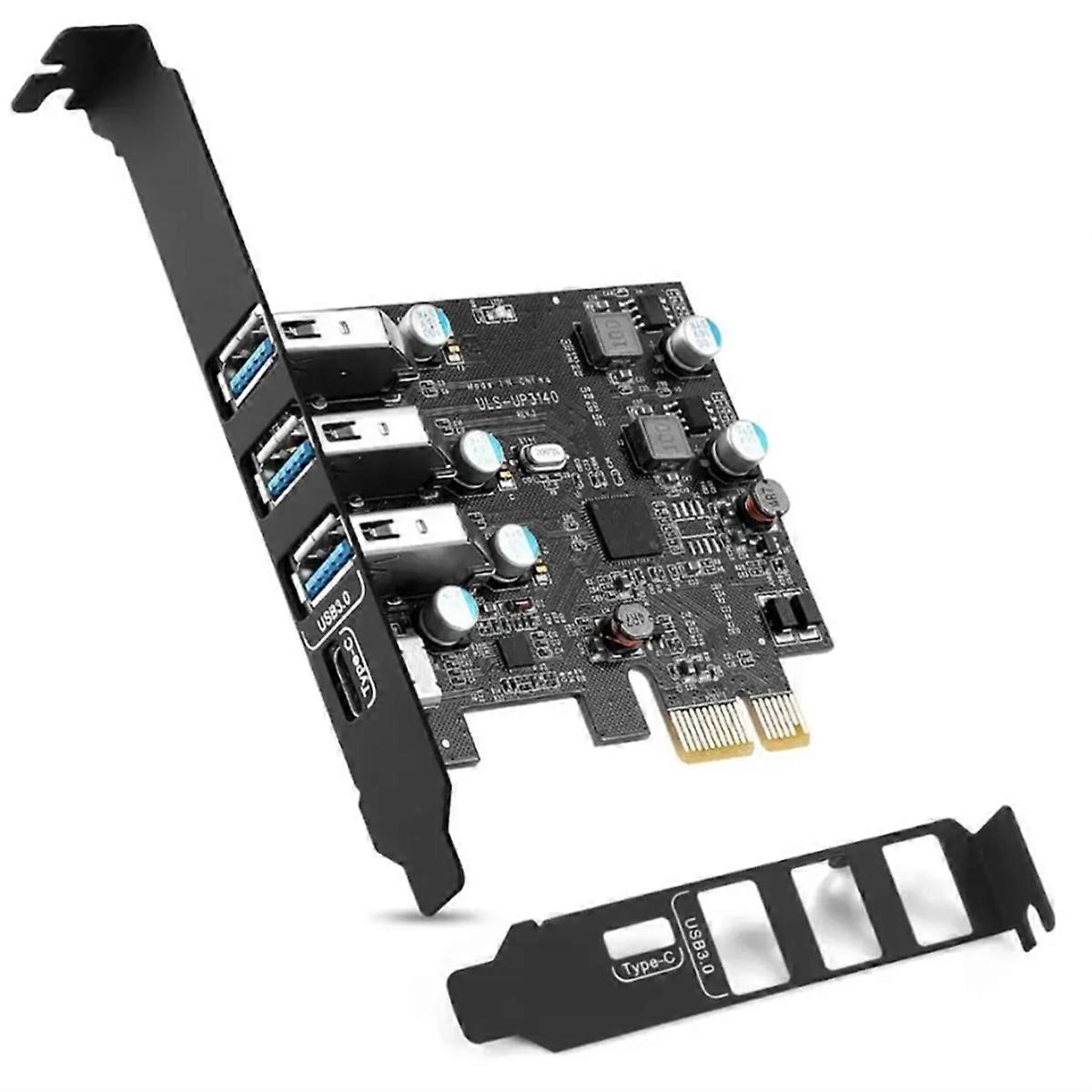 For Computer PCIE to USB 3.0 3 Ports + Type C 1 Port Expansion Card