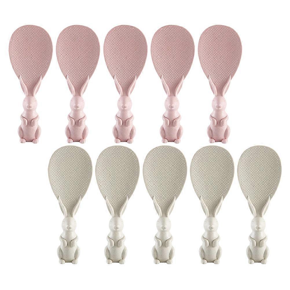 10Pcs Adorable Rice Paddles Non-Stick Cooking Utensils For Home Users Assorted Color Easy To Clean