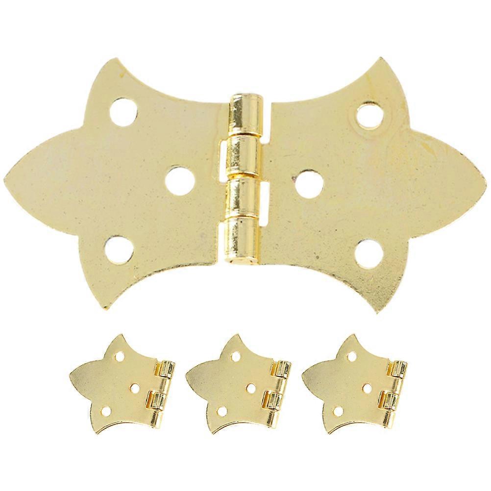 4Pcs Small Hinges for Jewelry Box Golden Iron Material Smooth Operation Widely Used in DIY Projects