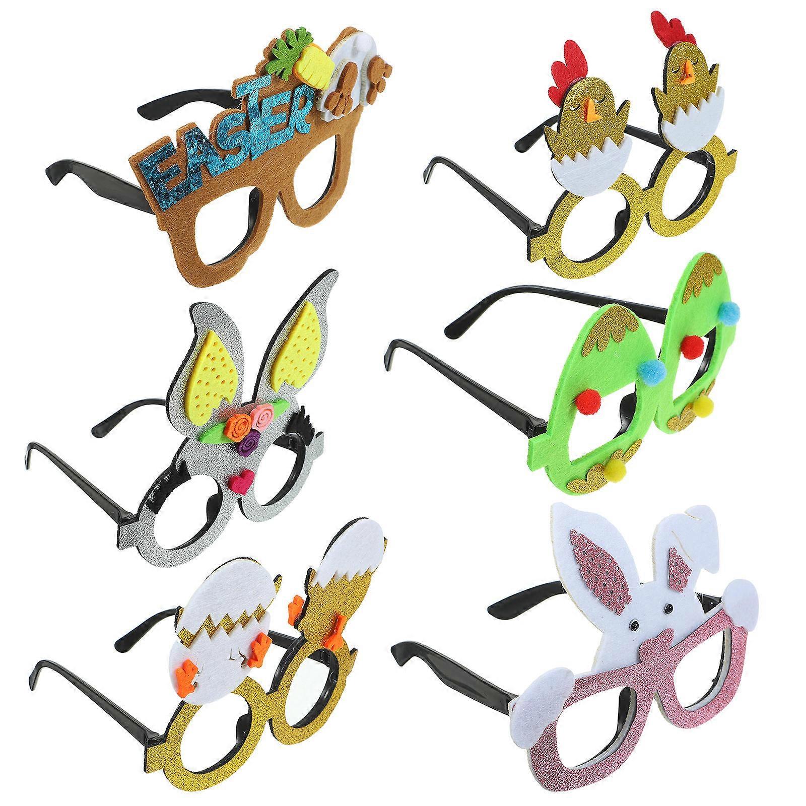 6pcs Easter Party Glasses – Festive Spring Eyewear for Photo Booths, Holiday Decorations, and Family Gatherings