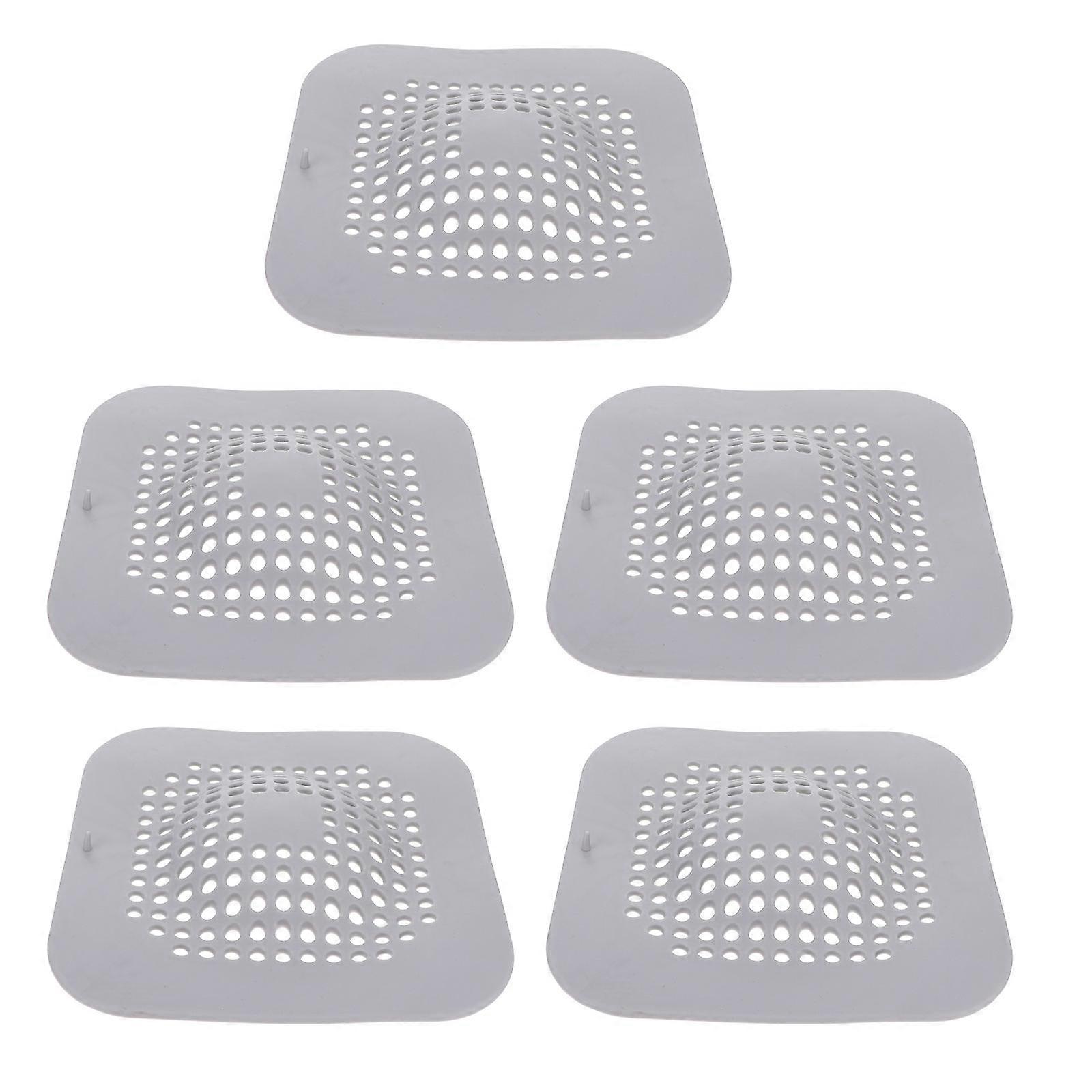 5pcs Clogging Sink Drain Filters with Suction Cups, Durable TPR Kitchen & Bathroom Strainers for Bathtub, Basin & Floor Drains, Non Slip Plug Covers