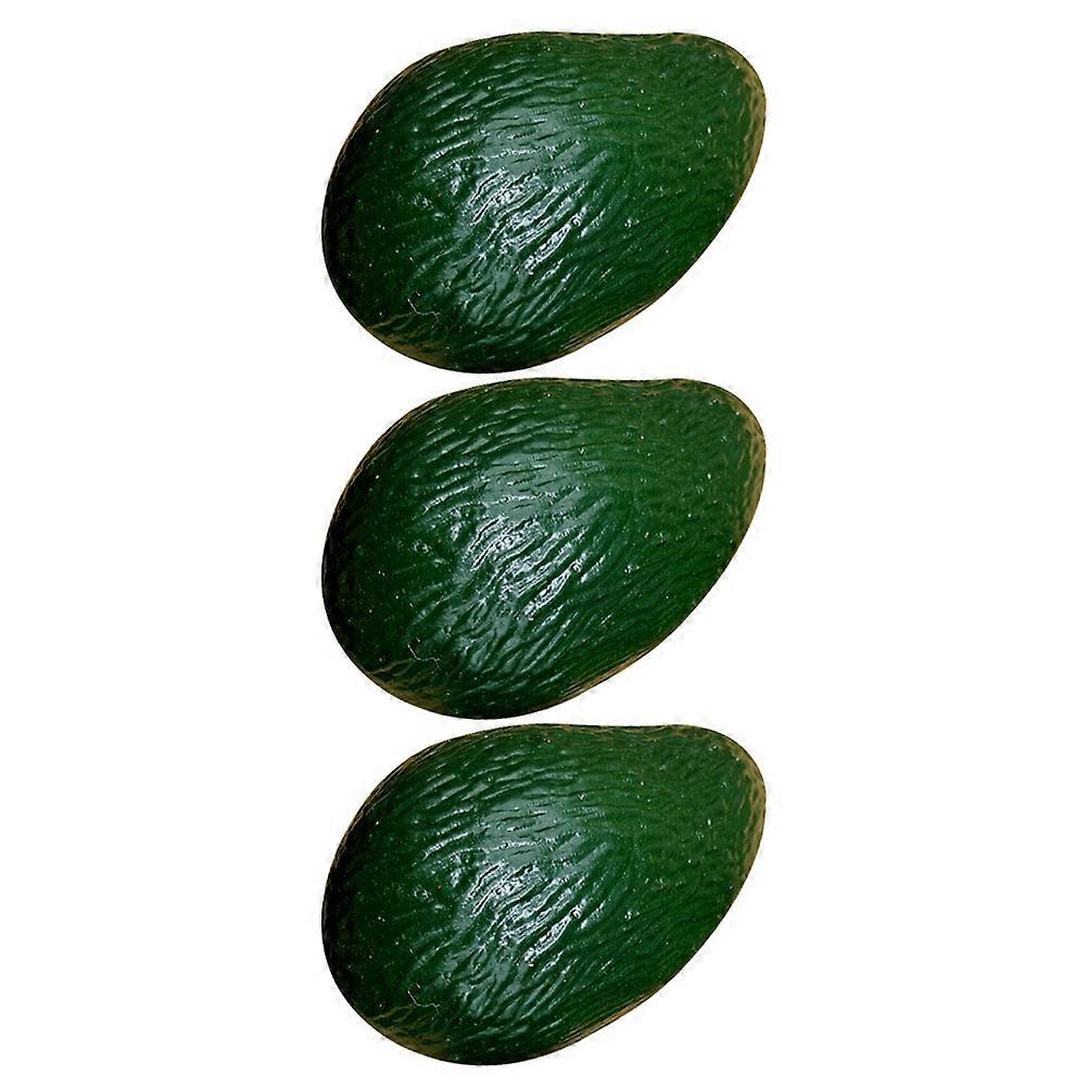 Plastic Avocado Model for Decor 3Pcs Artificial Avocado Photo Props