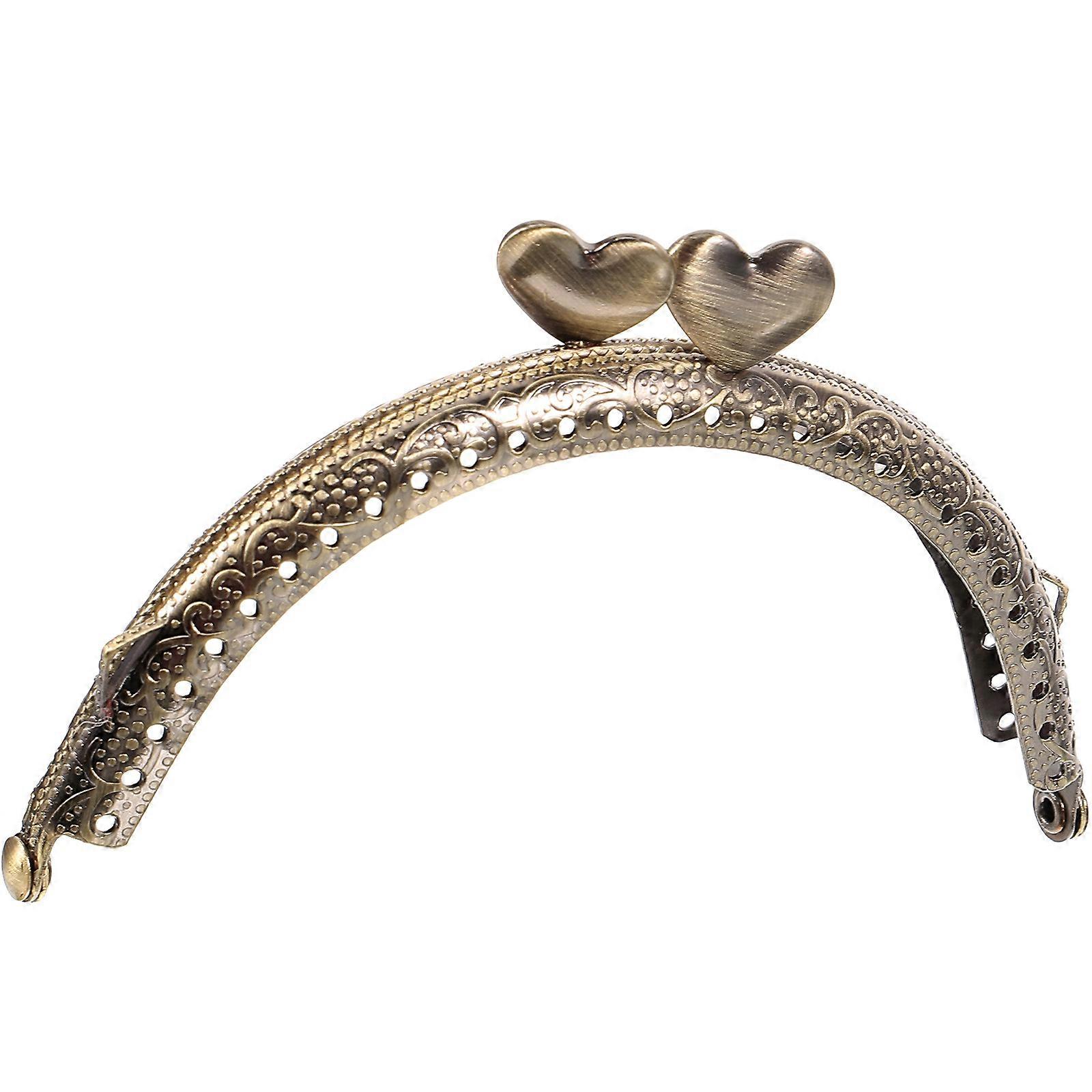 DIY Metal Purse Clasp Frame with Golden Color for Bag Handle Replacement Lightweight Retro Style
