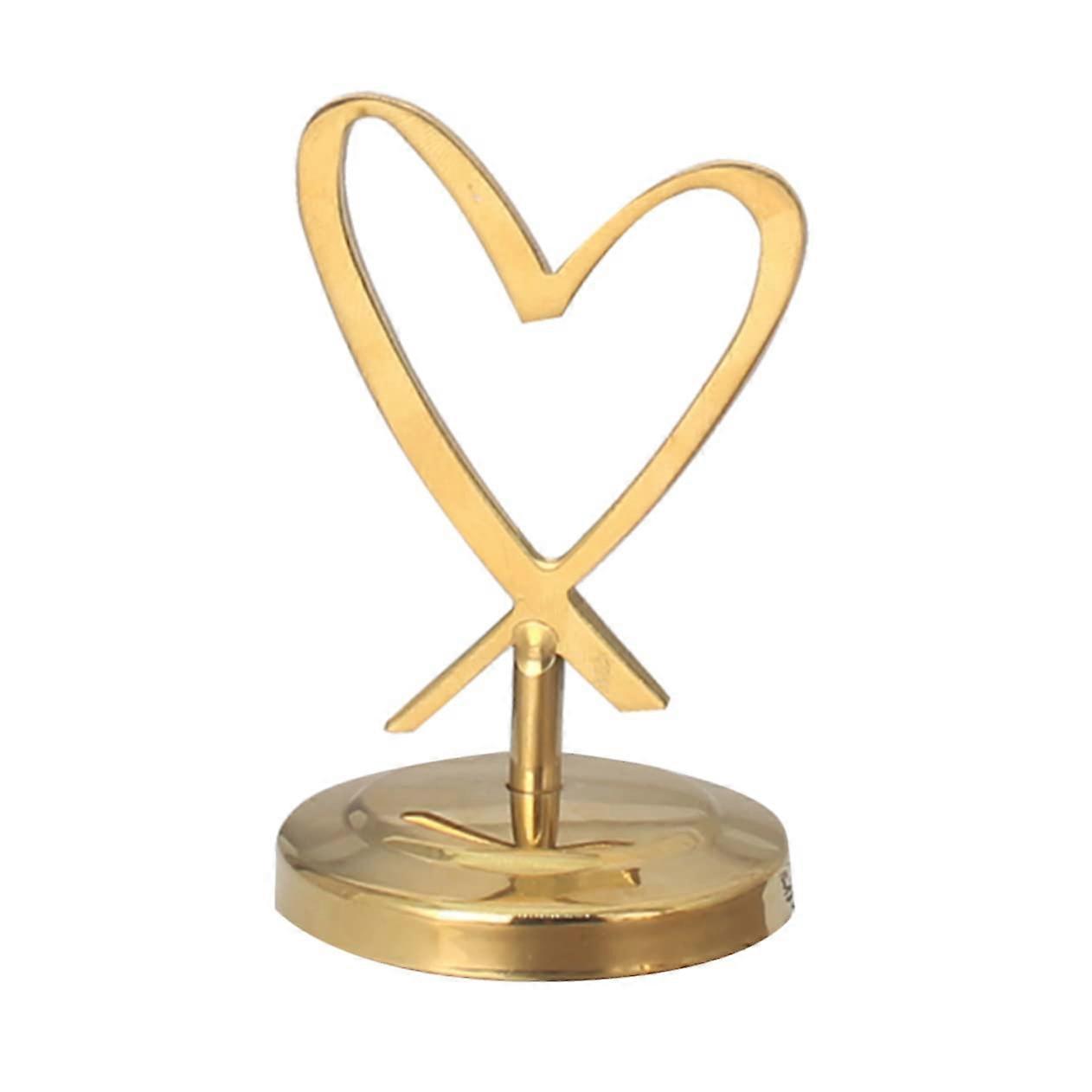 GoldColored Metal HeartShaped Table Card Holder for Weddings