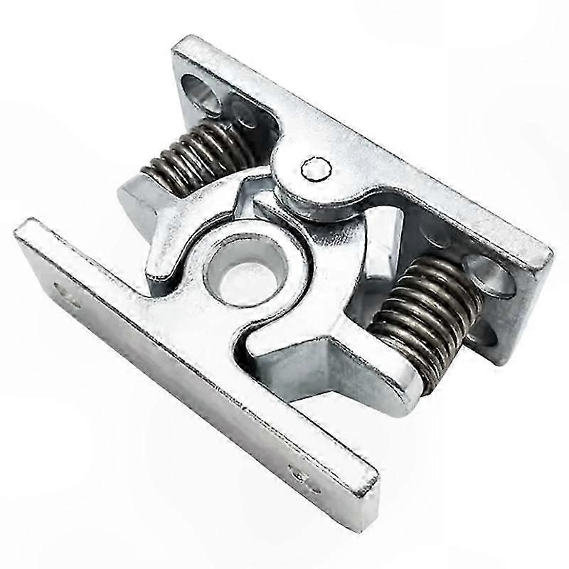 Spring-Loaded Door Lock with Double Roller Catch and Release Clamp