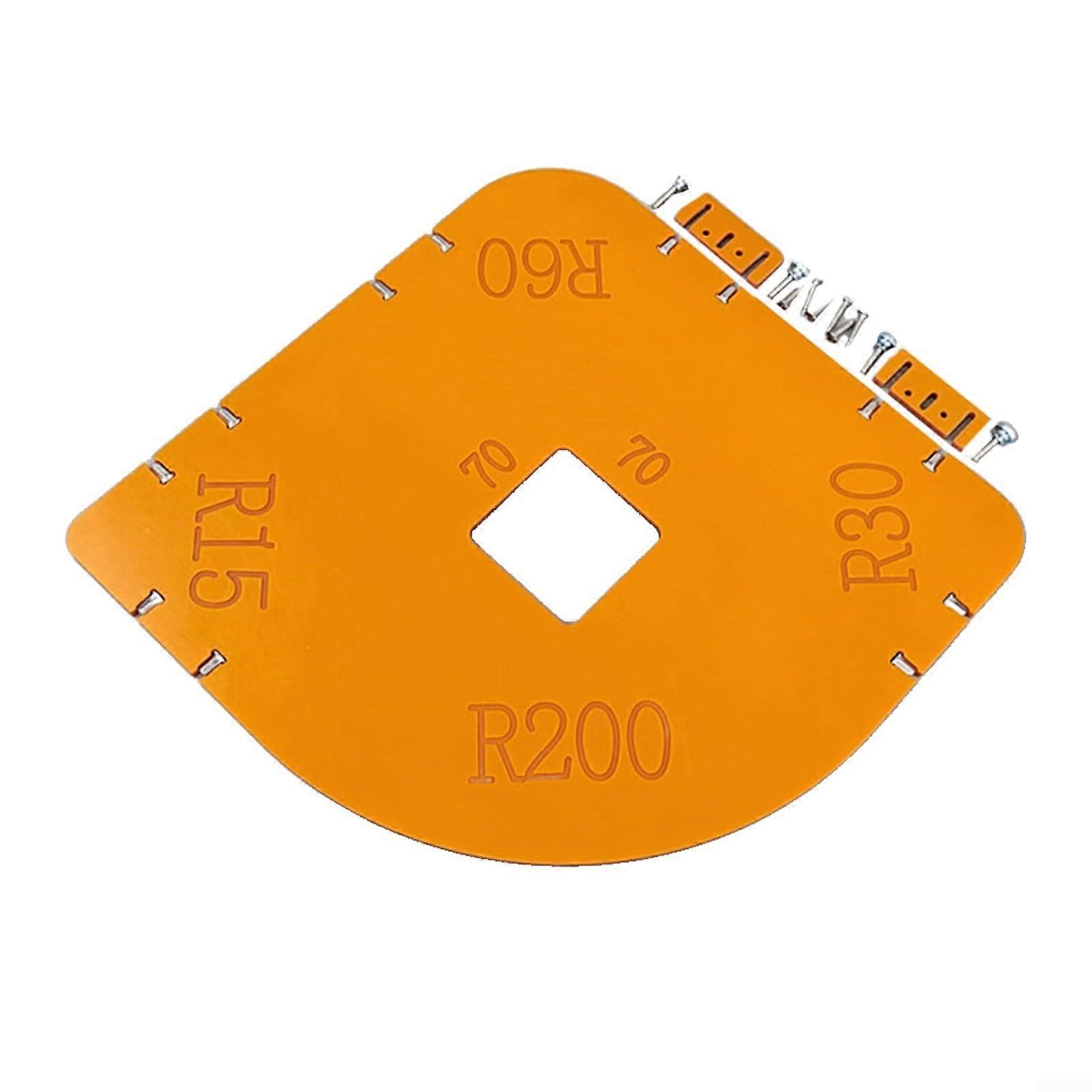 Radius Router Template Set With 8 Radii R15 R30 R60 R100 R200 For Woodworking Precision Rounded Corner Jig 34 x 34 cm (A)