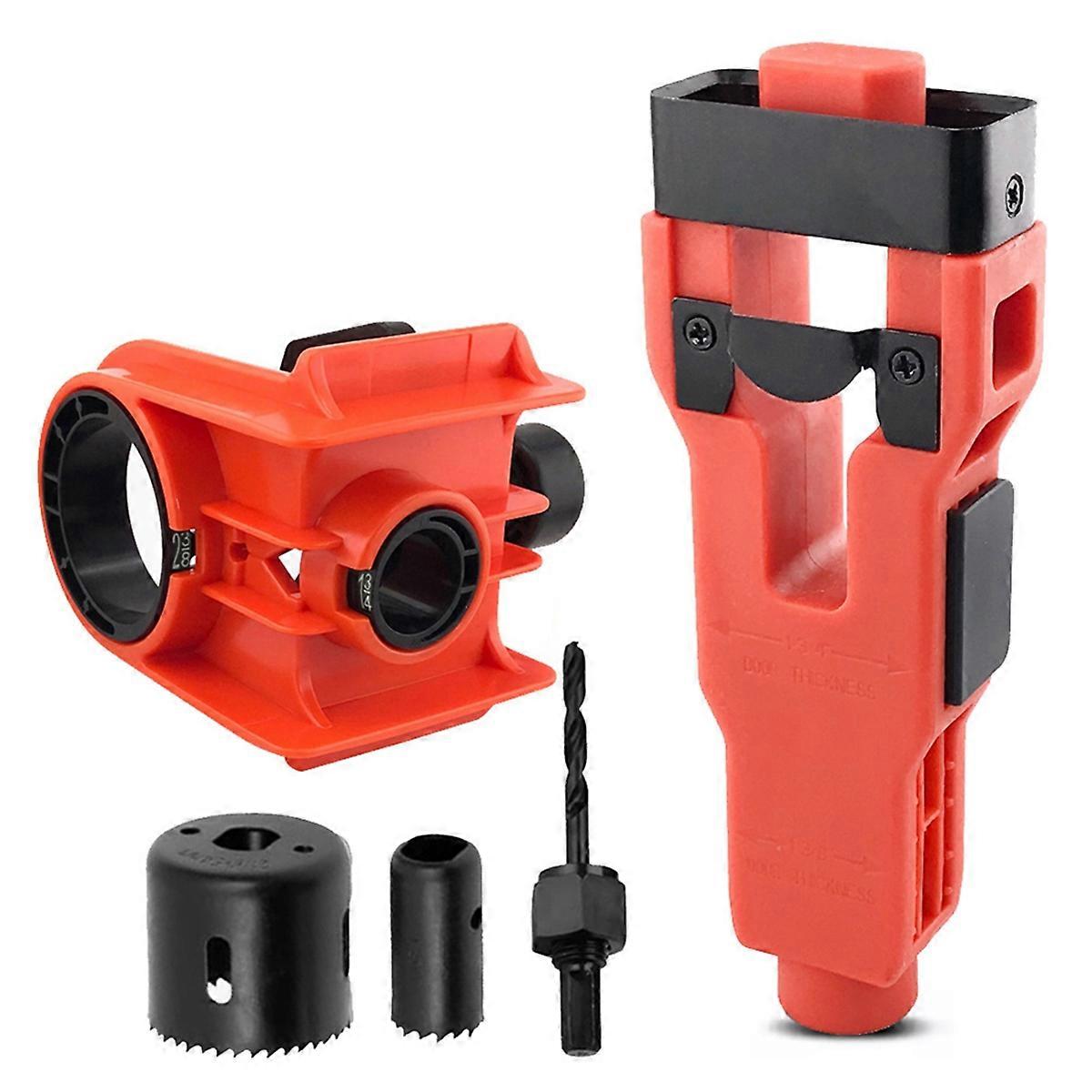 Ball Lock Hole Opener+Door Latch Mortise Tool Door Lock Installation Kit for 1-3/4in or 1-3/8in Thi