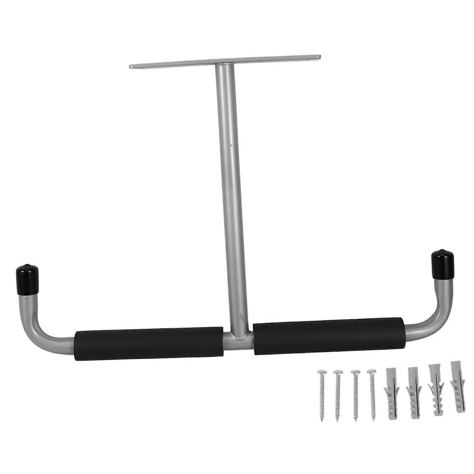 Metal Garage Ceiling Rack for Fishing Rods, Bicycles, and Skateboards - Heavy-Duty Iron Construction Multi-Functional Hanging Shelf