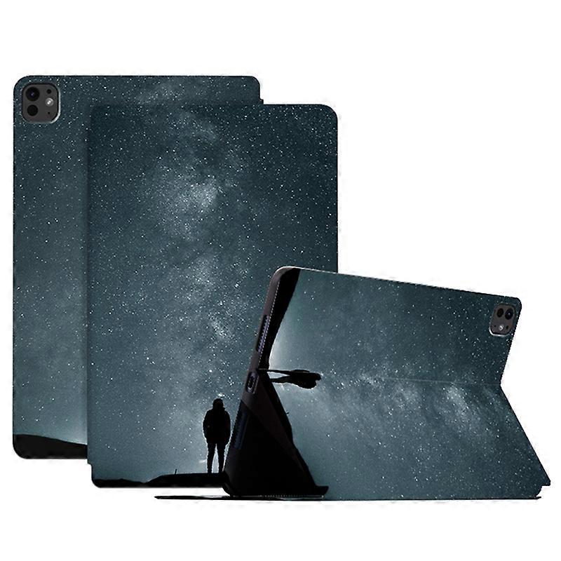 For iPad Pro 11 (2024) Case Starry Sky Pattern PU Leather Stand Tablet Cover
