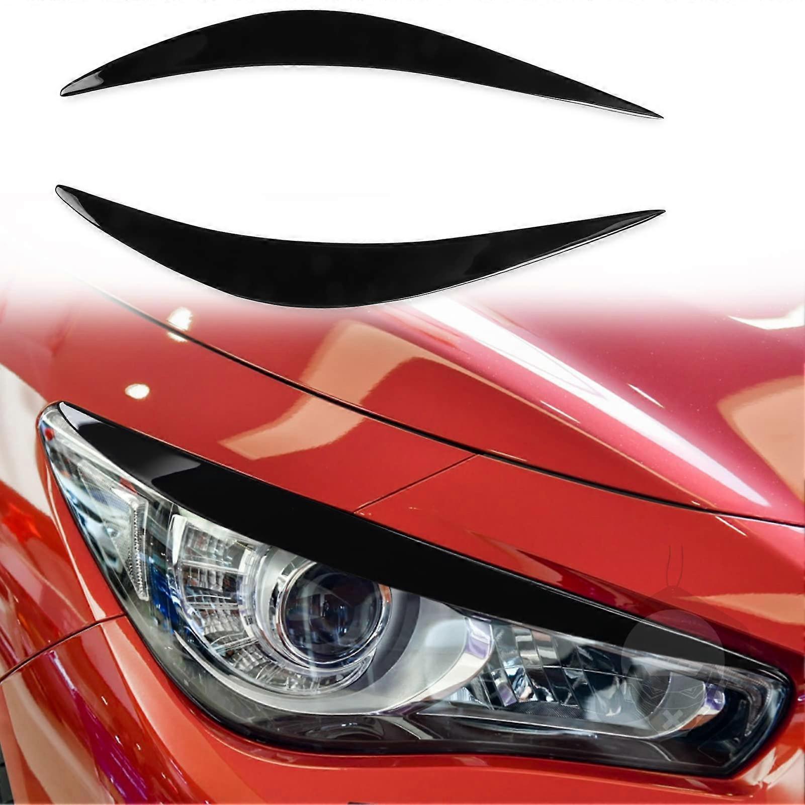 Car Headlight Eyelid Trim Styling Compatible with Infiniti Q50 2014-2019 Headlight Brows