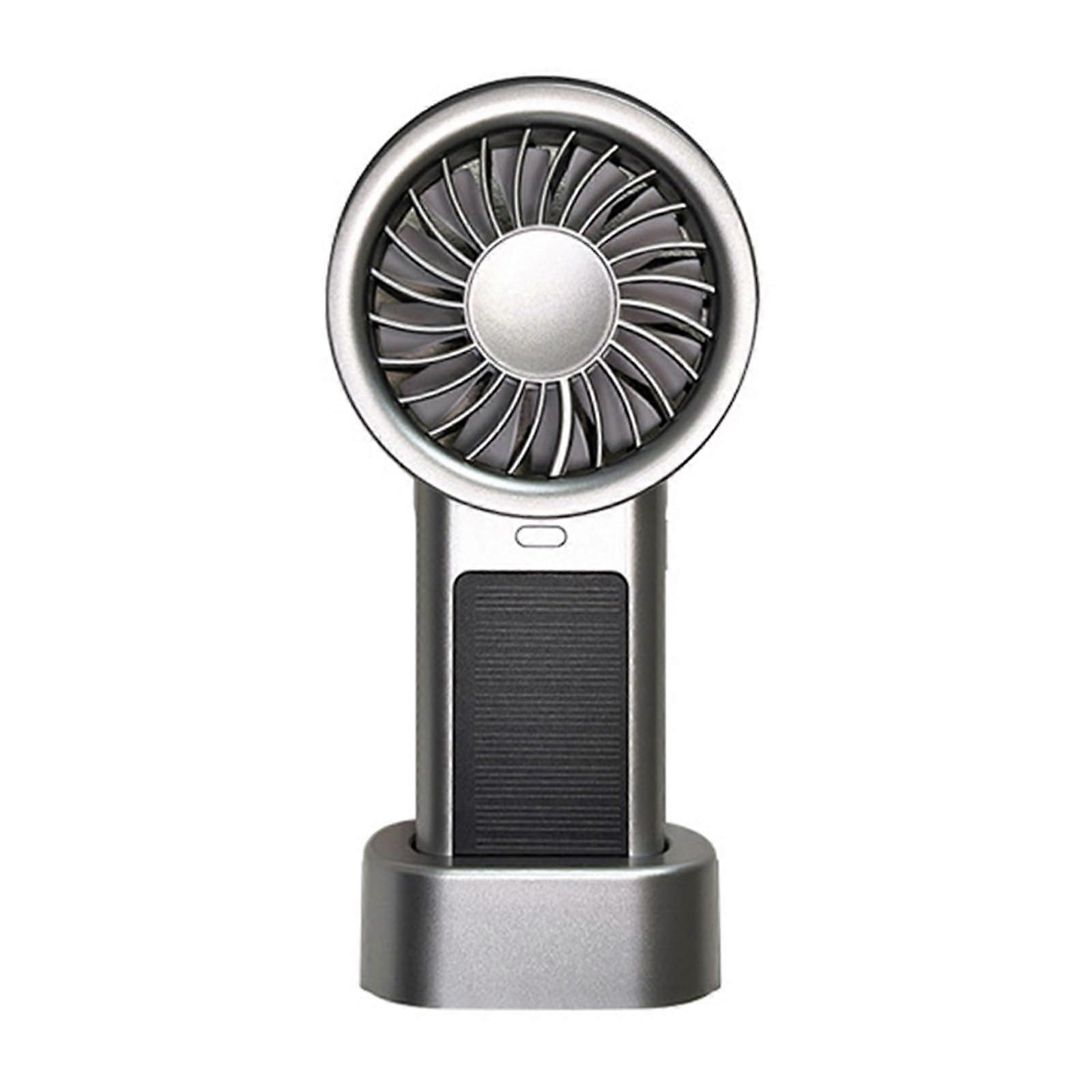 Portable Solar Powered Handheld Fan with USB Charging 5 Speed Small Pocket Fan for Office and Travel