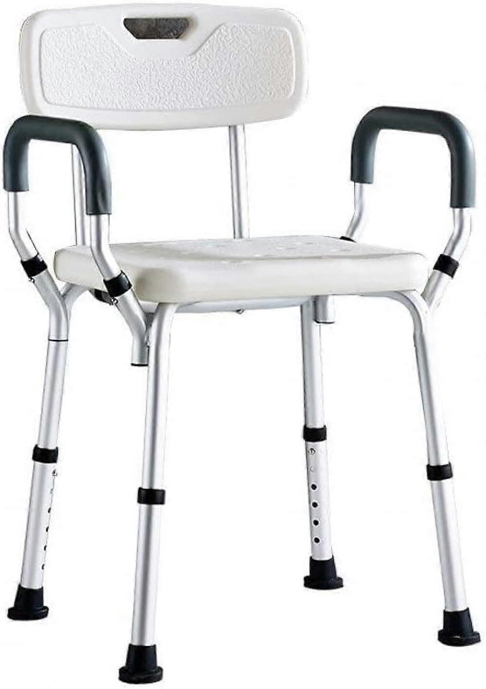 Shower Seat for Inside Shower Elderly Bath Chair with Armrest and Backrest, 6 Height Adjustable Ref: 1855