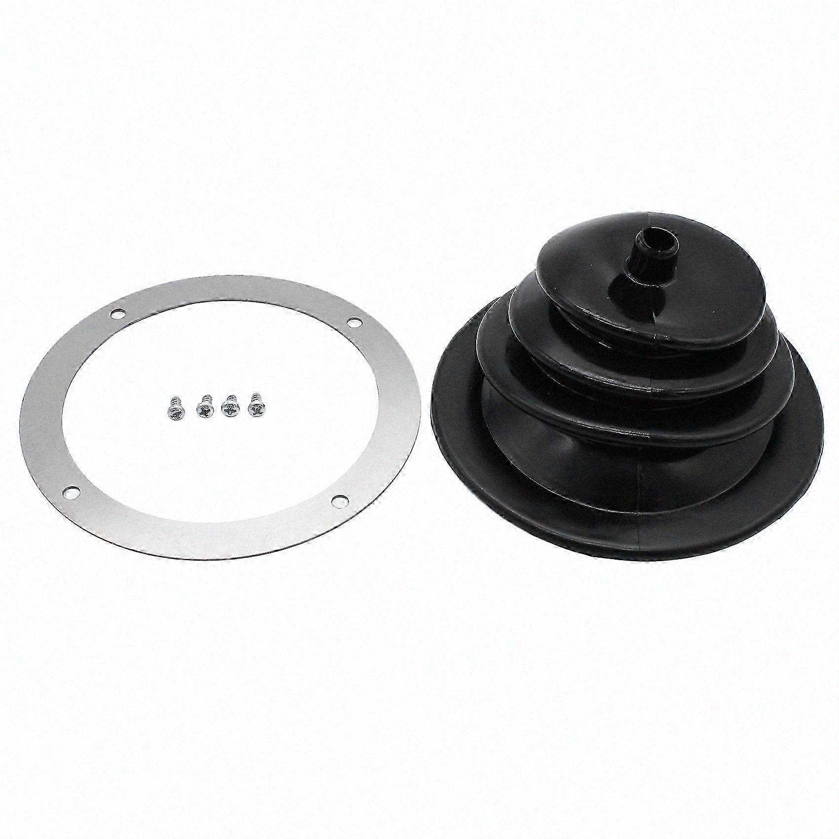 For Gasket 1651 Shifter Boot Small Round Black Rubber 5.250 Inch Round Plate Gear Stick Shift Knob