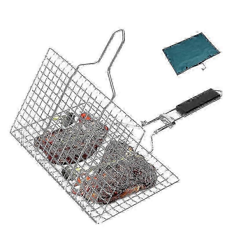 Portable Stainless Steel Grill Basket for BBQ & Camping