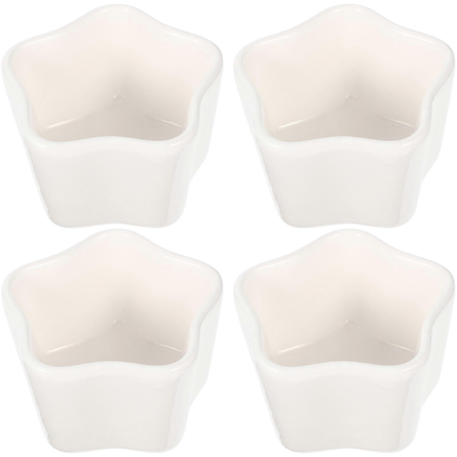 Ceramic Dipping Shape Tableware White Dipping 4Pcs