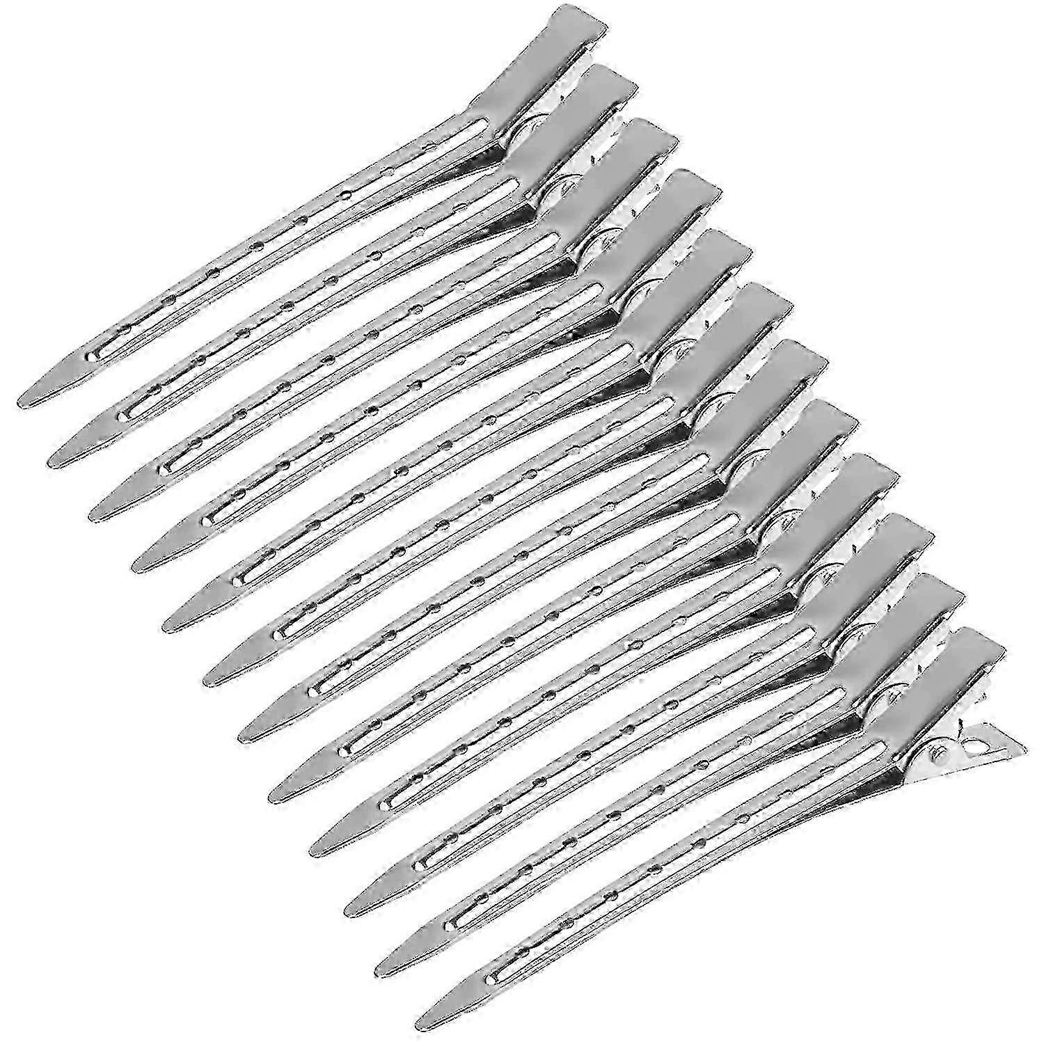 12 stk Duck Bill hårspenner for seksjonering av hår, metall Alligator Curl Klips for styling og gaver