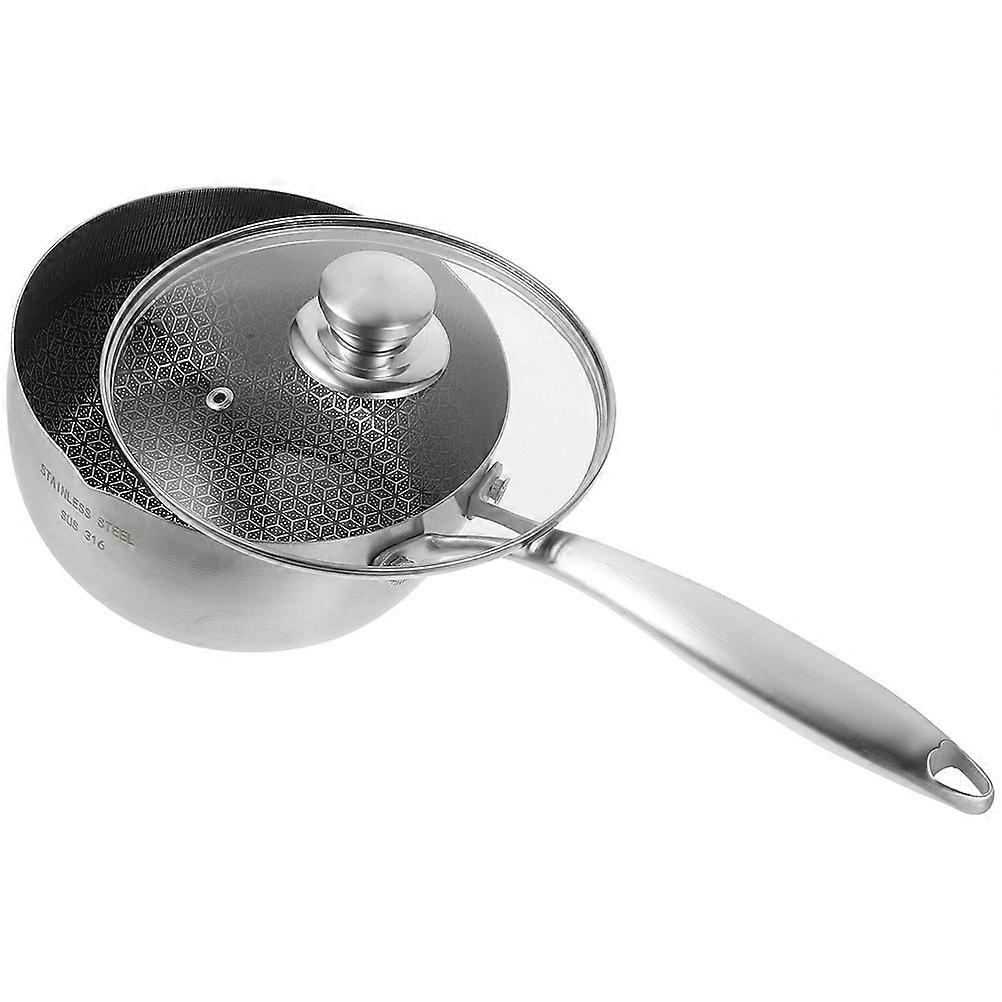 Stainless Steel NonStick Saucepan with Lid Ergonomic Handle for Home Cooking 304 Silver 2.5 Quart