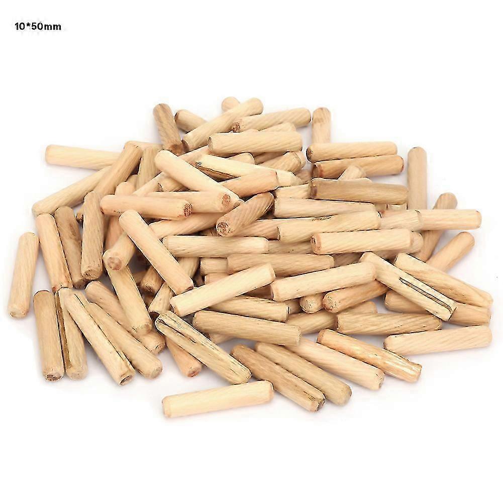 1 Packung Holzbearbeitung Runde geriffelte Holz Handwerk Passstifte (10 * 50mm)