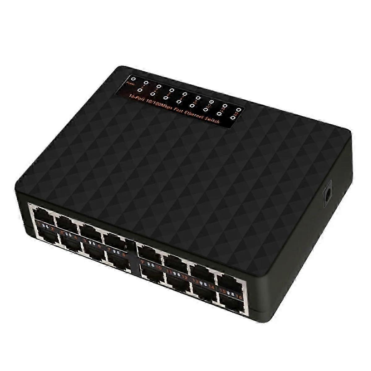 16 Port 100Mbps Network Switch Plug and Play Fast Ethernet Smart Switcher Performance RJ45 Internet Splitter US-Plug