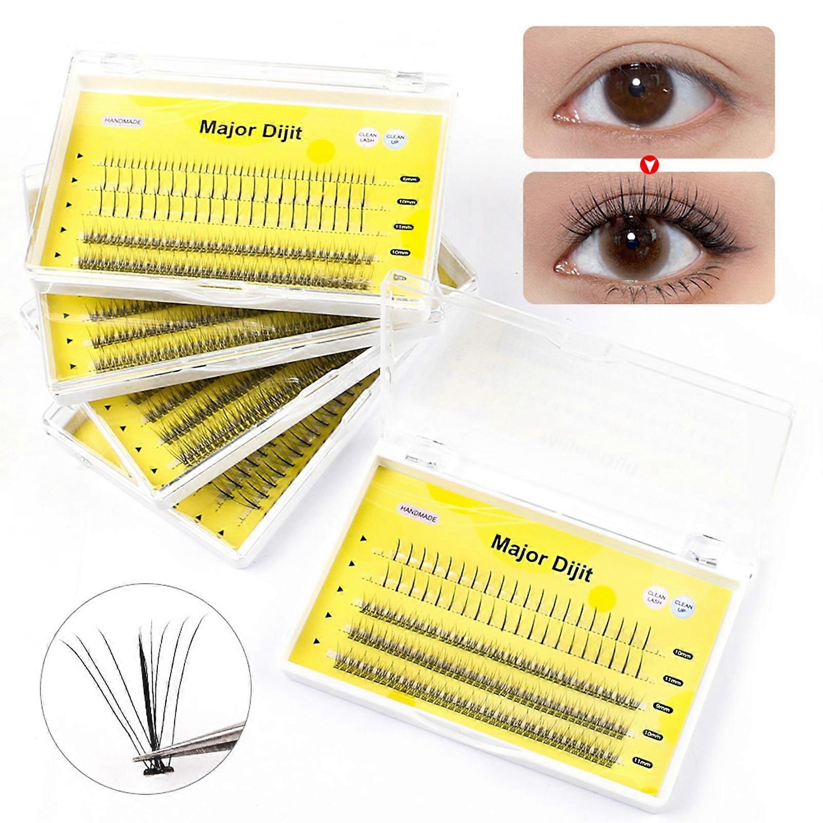 Major Dijit False Eyelashes Clusters 5 Rows Mixed Segement Design Lightweight Natural DIY Makeup Eyelash Extension