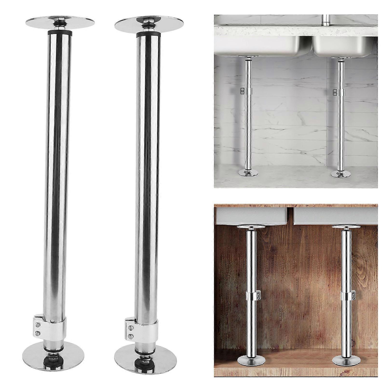 2PCS Adjustable Undermount Sink Brackets 45-78cm Stainless Steel