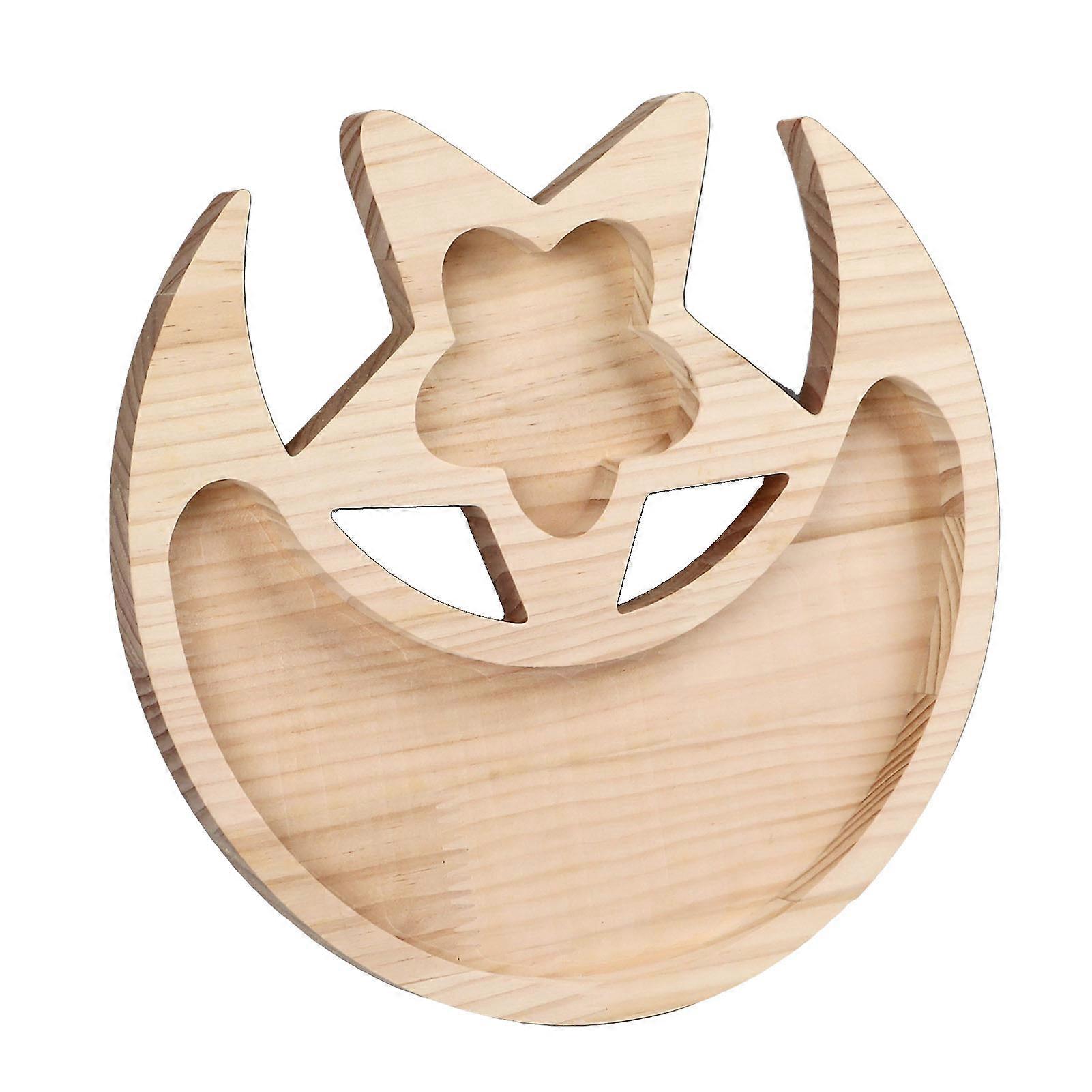 Wooden Crystal Tray 24x24.5cm Pine Multifunctional Display Dish