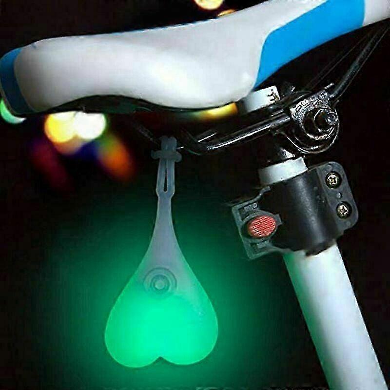 Feu arrière de vélo à LED - Lampe d’avertissement en forme de cœur pour le cyclisme de nuit, indicateur vert étanche
