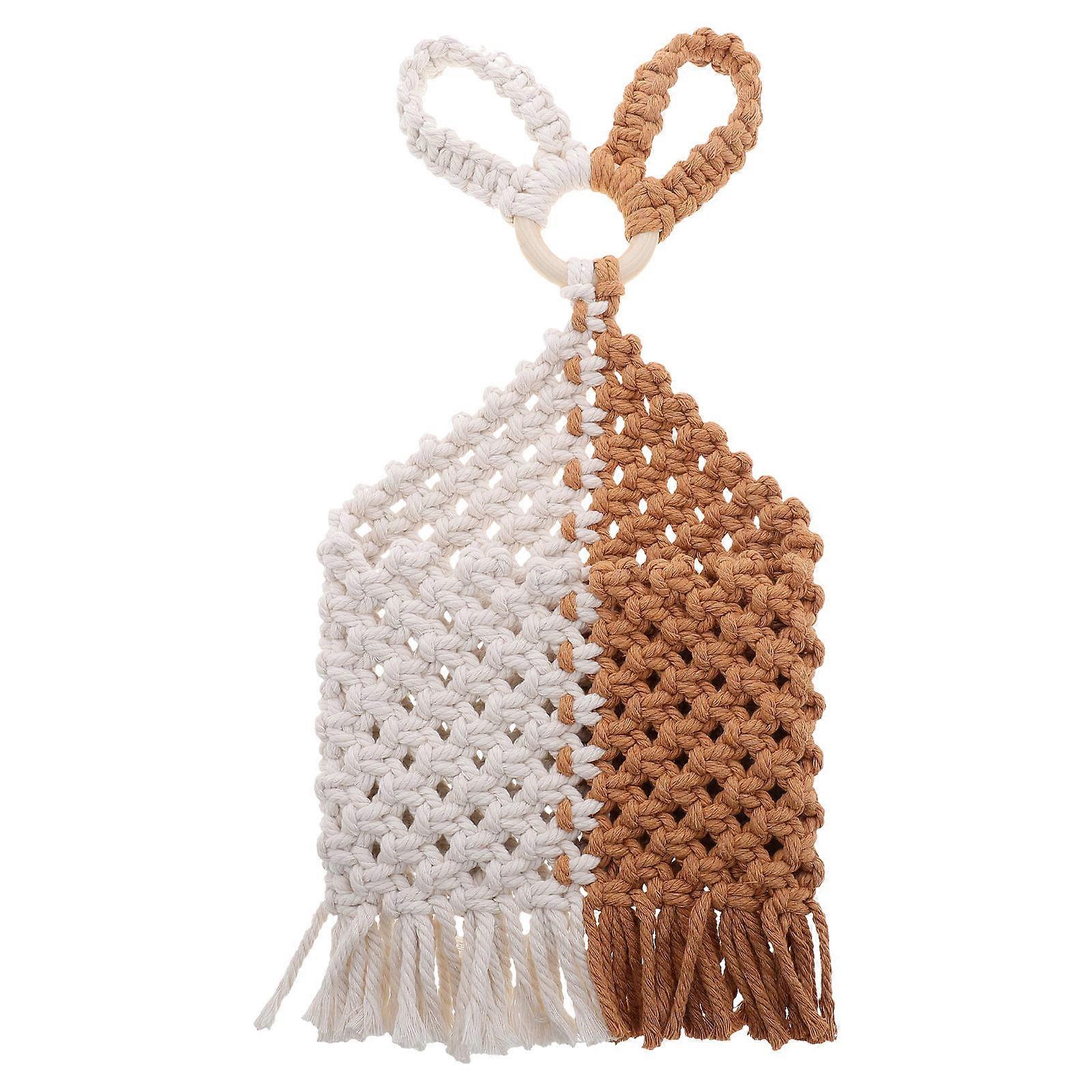 Handwoven Cotton Macrame plant Hanger for Indoor Decor with Boho Style Multi Color