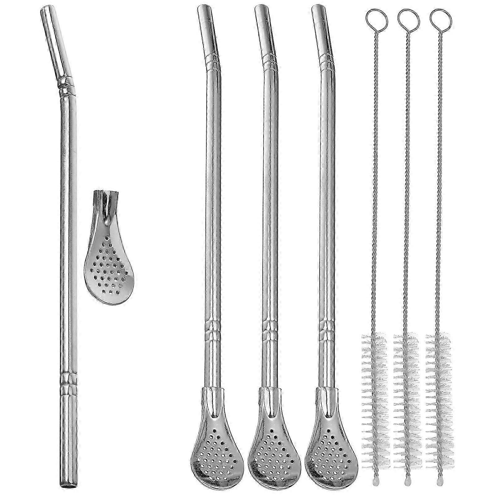 Filter Straw Spoon Set, - Tool for Stirring and Straining