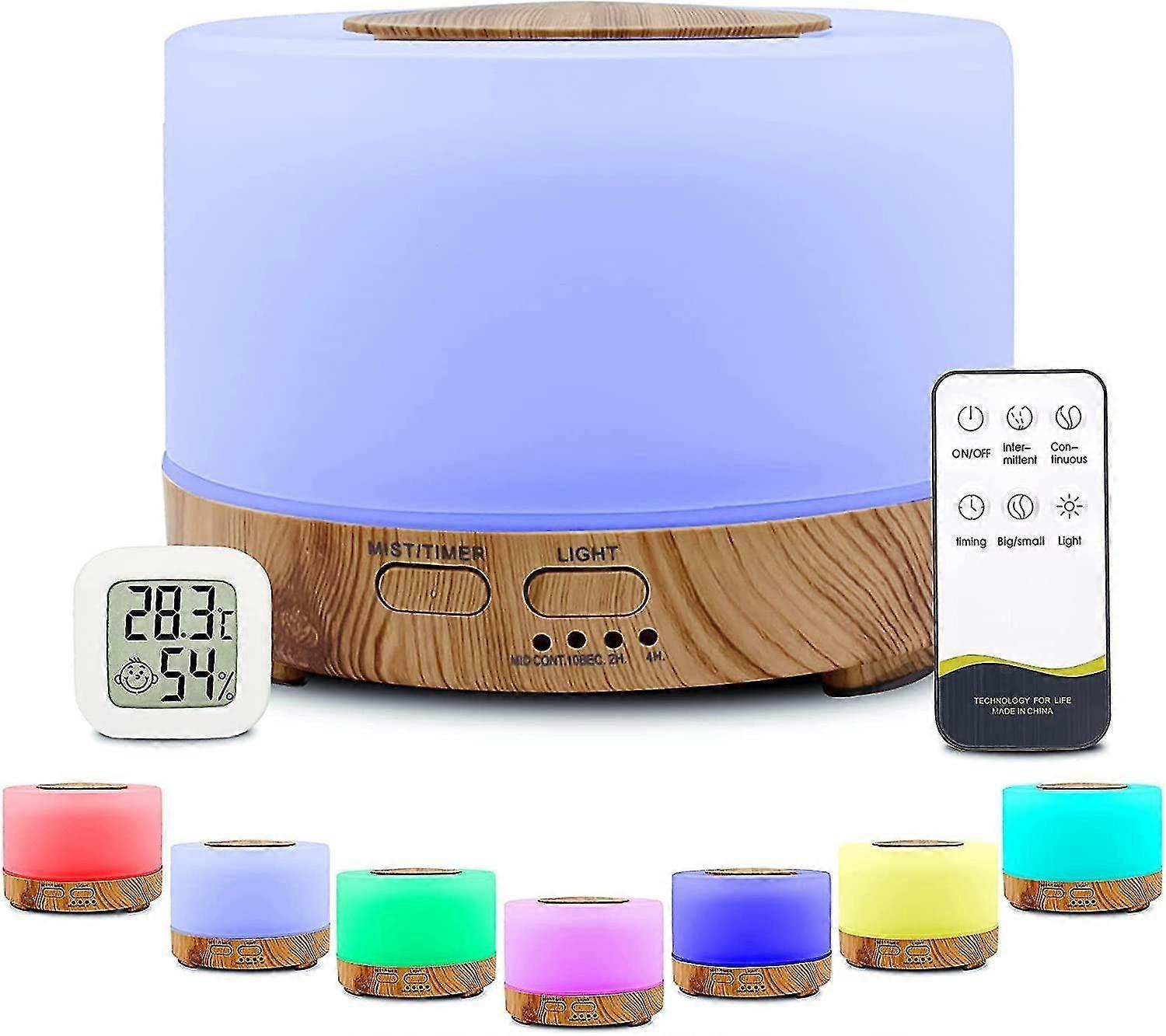 Essential Oil Diffuser, 500ml Electric Ultrasonic Humidifier Aromatherapy Diffuser Air Purifier with