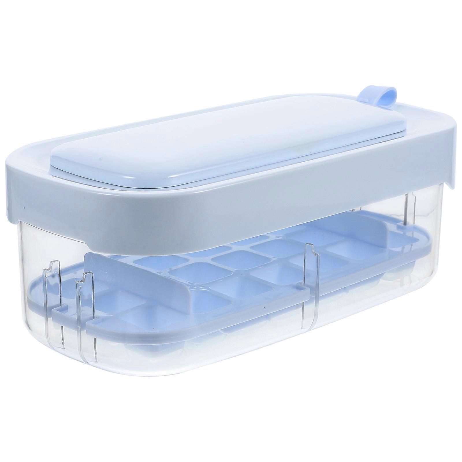1 Set of Household Ice Cube Mold Convenient Ice Cube Making Mold Press Type Ice Cube Maker With Storage Box
