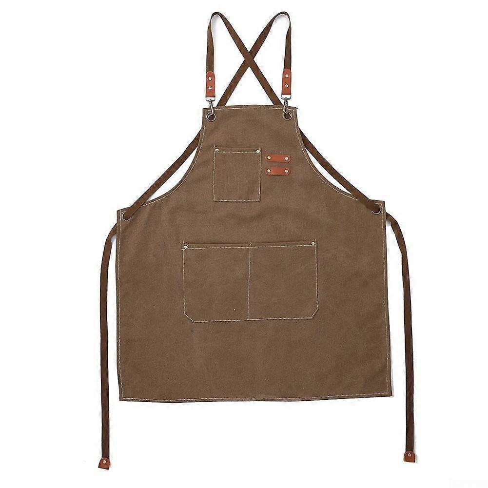 Adjustable Apron With Functional Storage Pockets For Cooking And Gardening Unisex Gray One Size Fits Most