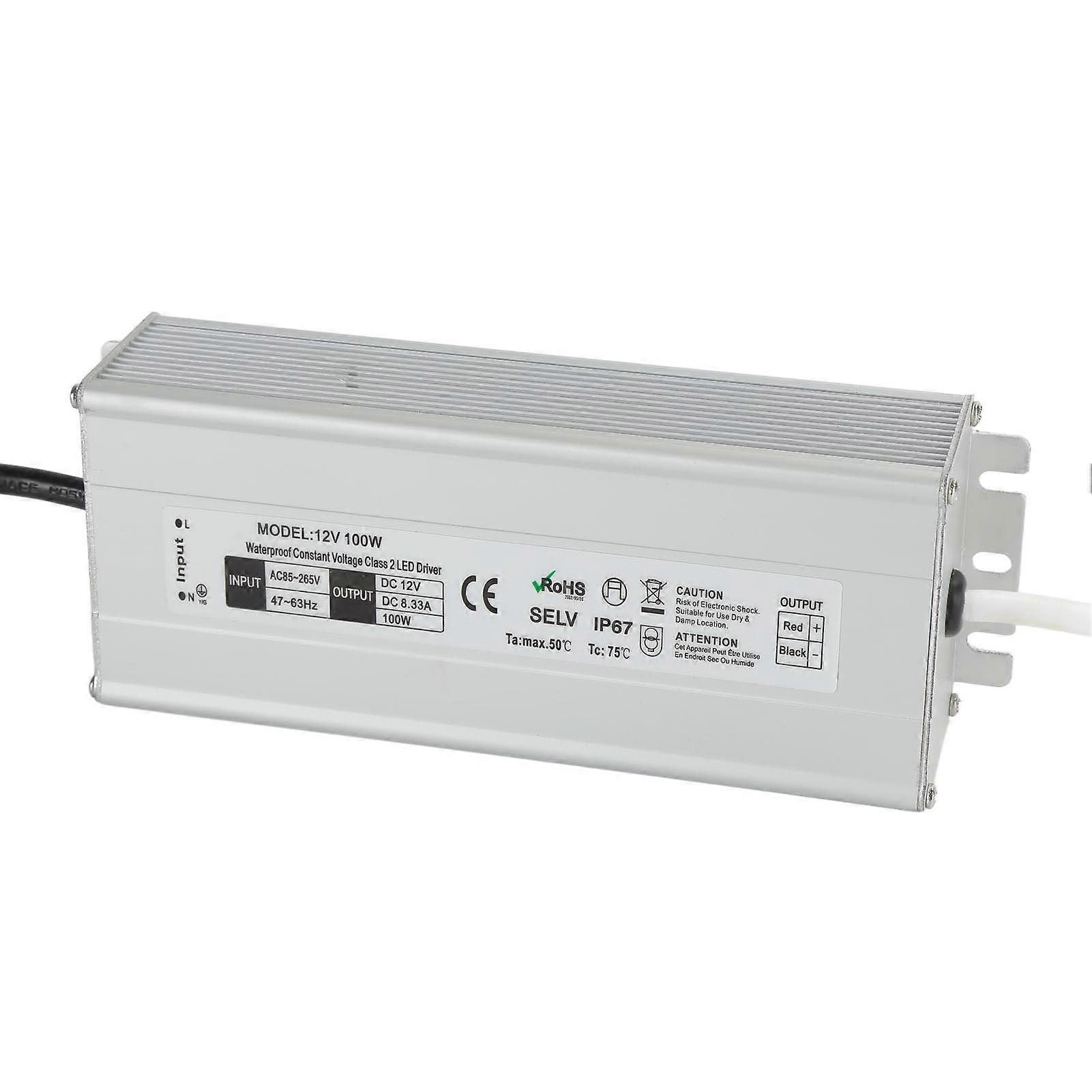 Waterproof IP67 Power Supply High Efficiency Small Size Safety Protection LED Power Supply AC 100‑265VUS Plug Output 12V