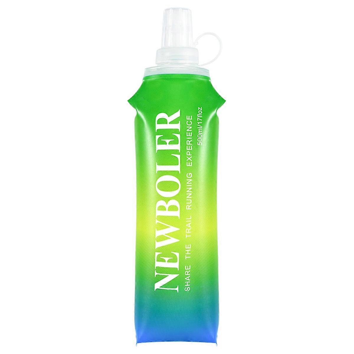 TPU Foldable Soft Water Bottle 500ml Soft Flask for Hydration Pack Folding Water Bottle for Hiking Cycling Climbing
