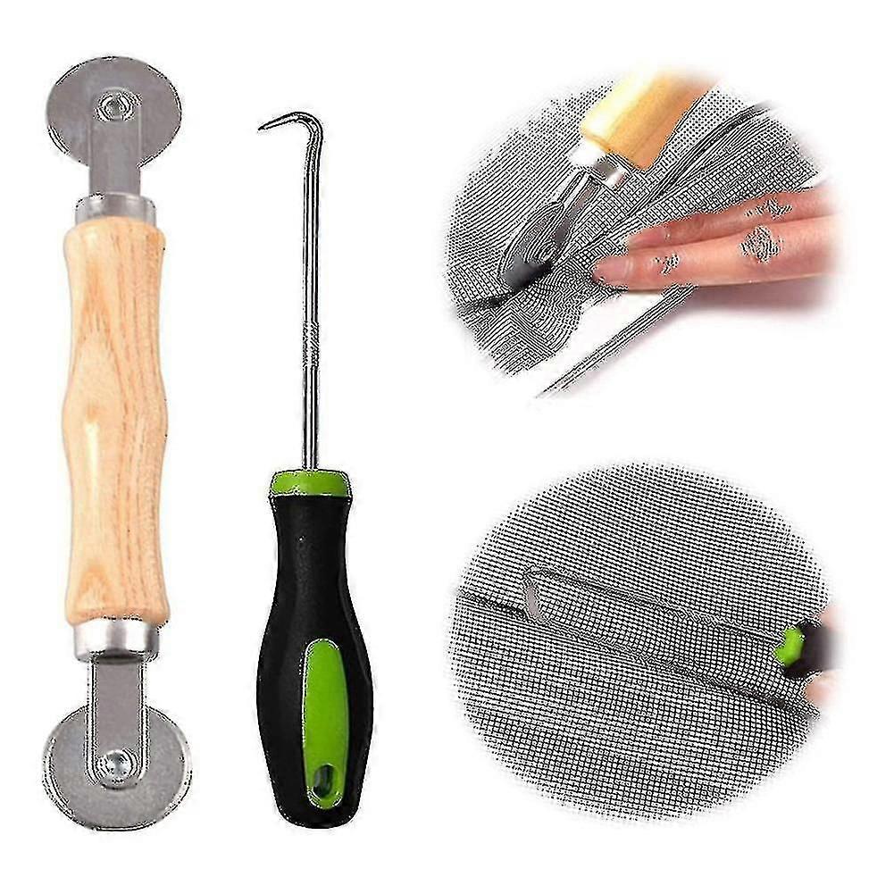 2pcs Screen Window Spline Roller Rubber Strip Hook Gauze Wheel Window Install Tool Screen Door Rolling Tool