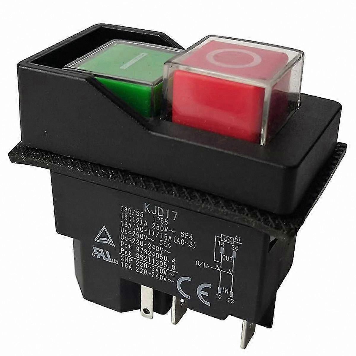 5-Pin Electromagnetic Push Button Switch for Garden Equipment, 220V Terminal Connection